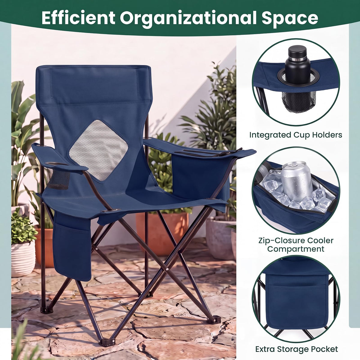 Tangkula Outdoor Camping Chair No Assembly & Quick Folding(1/2）
