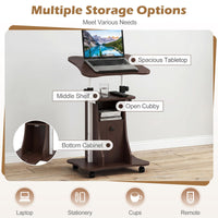 Tangkula Mobile Lectern Podium Stand for Home School