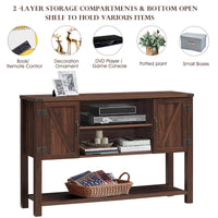 Tangkula TV Stand up to 60 Inches TVs with 2 Side Door Cabinets