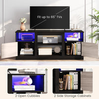 Tangkula TV Stand with LED Lights for 65” TVs