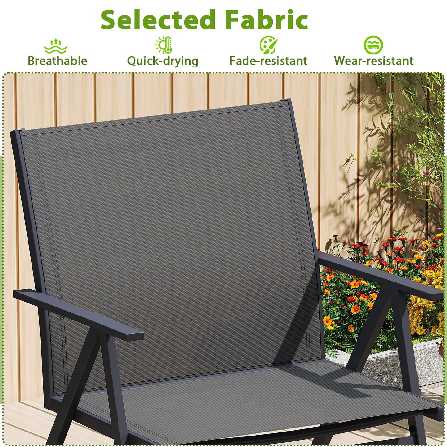 Tangkula Patio Chairs Set of 2/4 with Breathable Mesh Fabric and Metal Frame