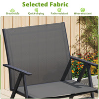 Tangkula Patio Chairs Set of 2/4 with Breathable Mesh Fabric and Metal Frame