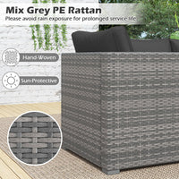 Tangkula 3 Seat Outdoor Modular PE Rattan Patio Cushioned Sectional Couch Furniture Set