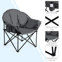 Tangkula Oversized Camping Chair with Cup Holder