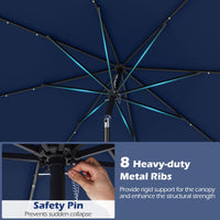 Tangkula 9 FT Solar Patio Umbrella with 24 LED Lights