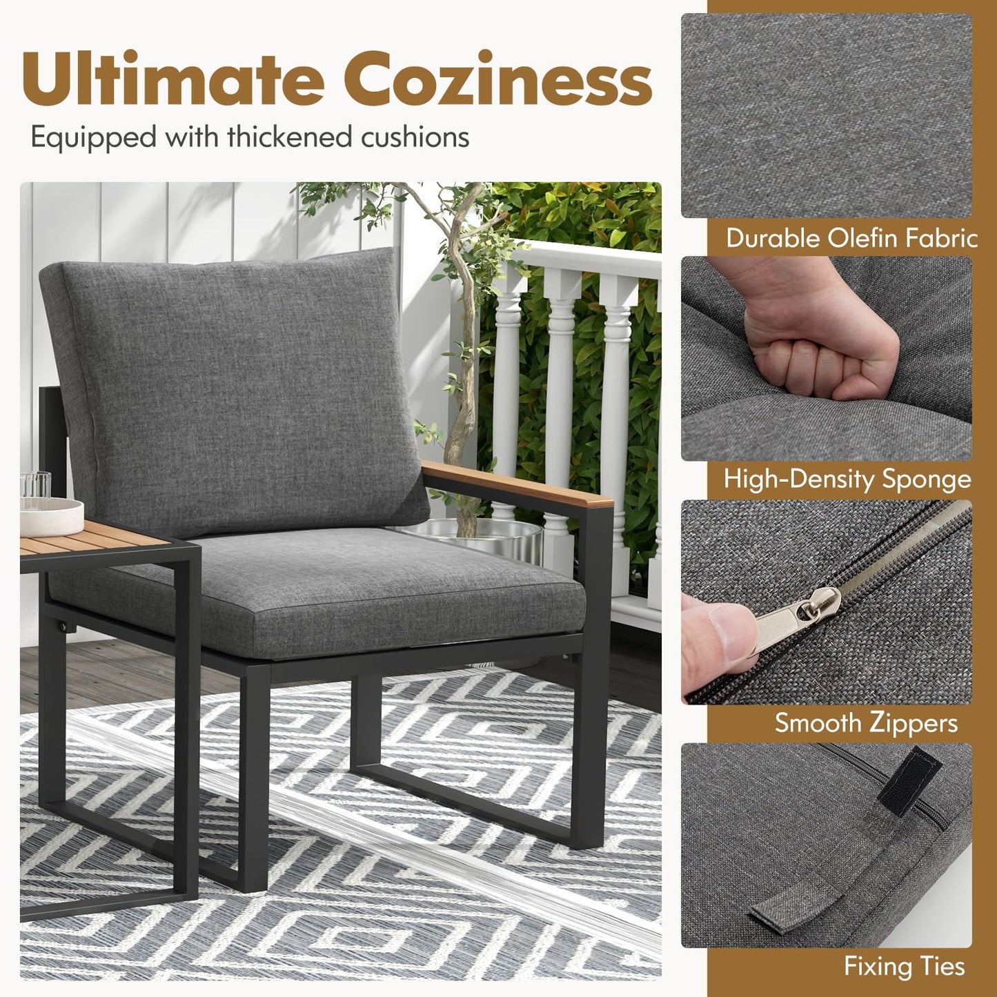 Tangkula 5 Pieces Patio Furniture Set