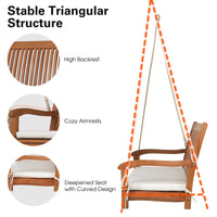Tangkula 2 Person Hanging Porch Swing with Chains, High Back, Cozy Armrests, Heavy Duty 800Lbs
