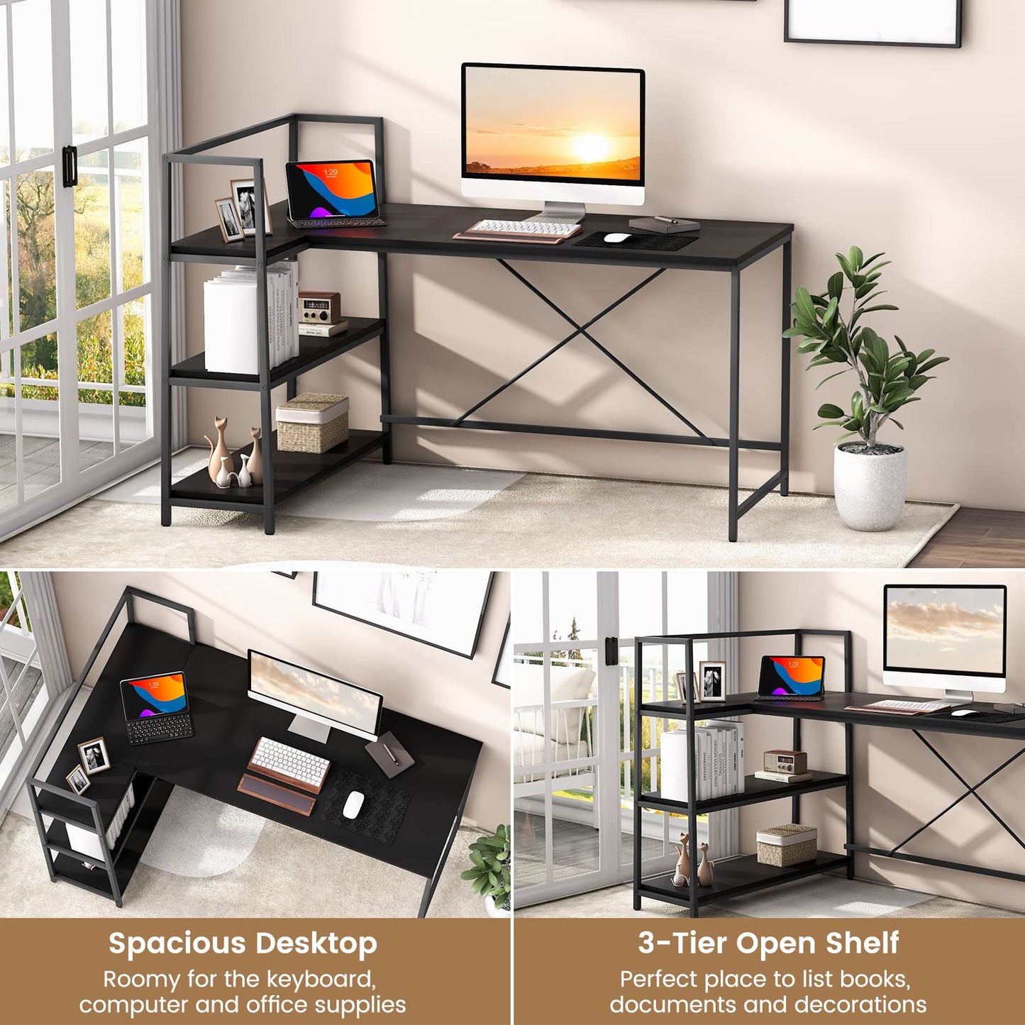 Tangkula Reversible L-Shaped Computer Desk