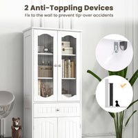 Tangkula 63" Tall Bathroom Storage Cabinet