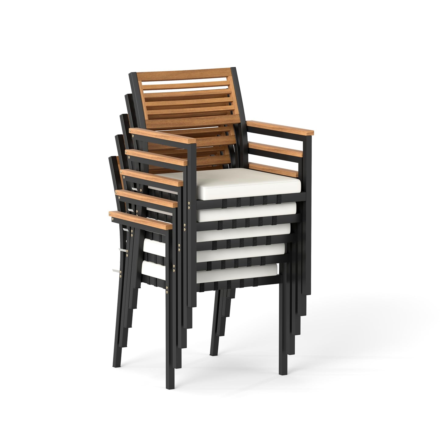 Tangkula Stackable Patio Dining Chairs Set of 6