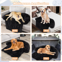 Tangkula Calming Dog Bed, Fluffy Plush Dog Mat Cover Protector for Couch with Detachable Washable Cover