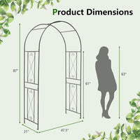 Tangkula 7.2 ft Garden Arbor Metal Arch