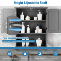 Tangkula Wall Mount Bathroom Cabinet Wooden