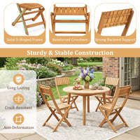 Tangkula Wood Foldable Patio Chairs Set