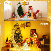 Tangkula 5 FT Lighted Christmas Nativity Scene Set, Outdoor Holy Family Decoration with 140 Warm White LED Lights