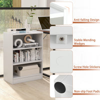 3 Tier Bookcase, Floor Standing Open Bookshelf with 18-Position Adjustable Shelves - Tangkula
