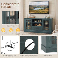 Tangkula Farmhouse TV Stand for TV up to 65 70 Inches