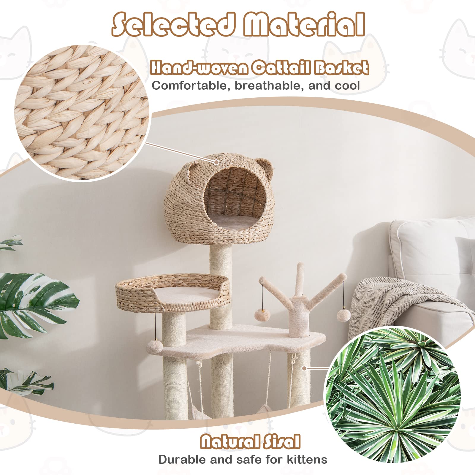 Cat Tree for Indoor Cats - Tangkula