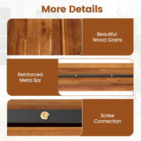 Tangkula Acacia Wood Outdoor Bench(47" x 10.5" x 18",1/2)
