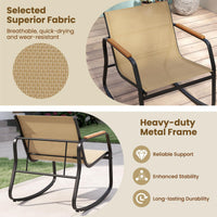 Tangkula 3 Piece Rocking Bistro Set Outdoor for Porch