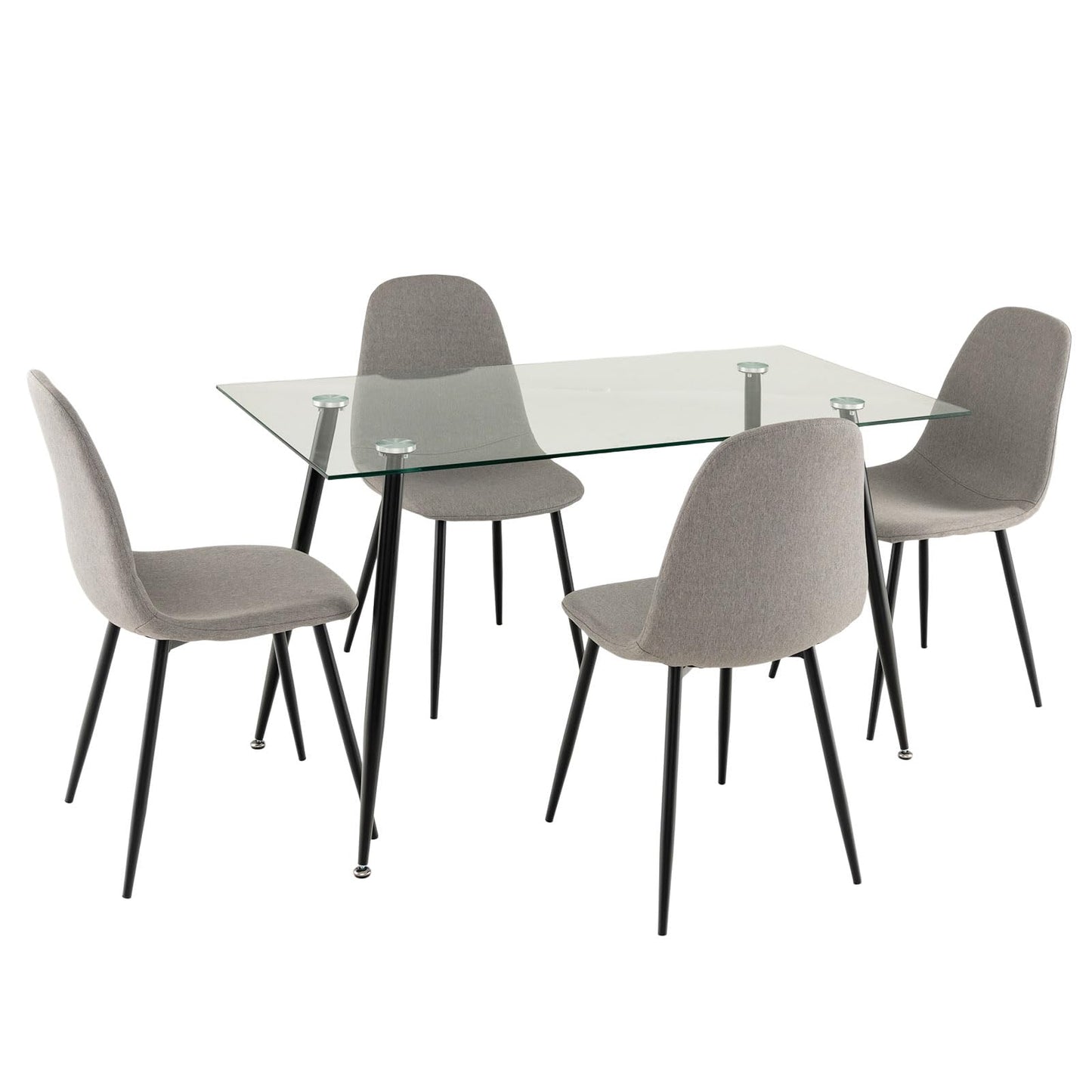 Tangkula 5 Pieces Dining Room Table Set, Modern Table & Chair Set for 4