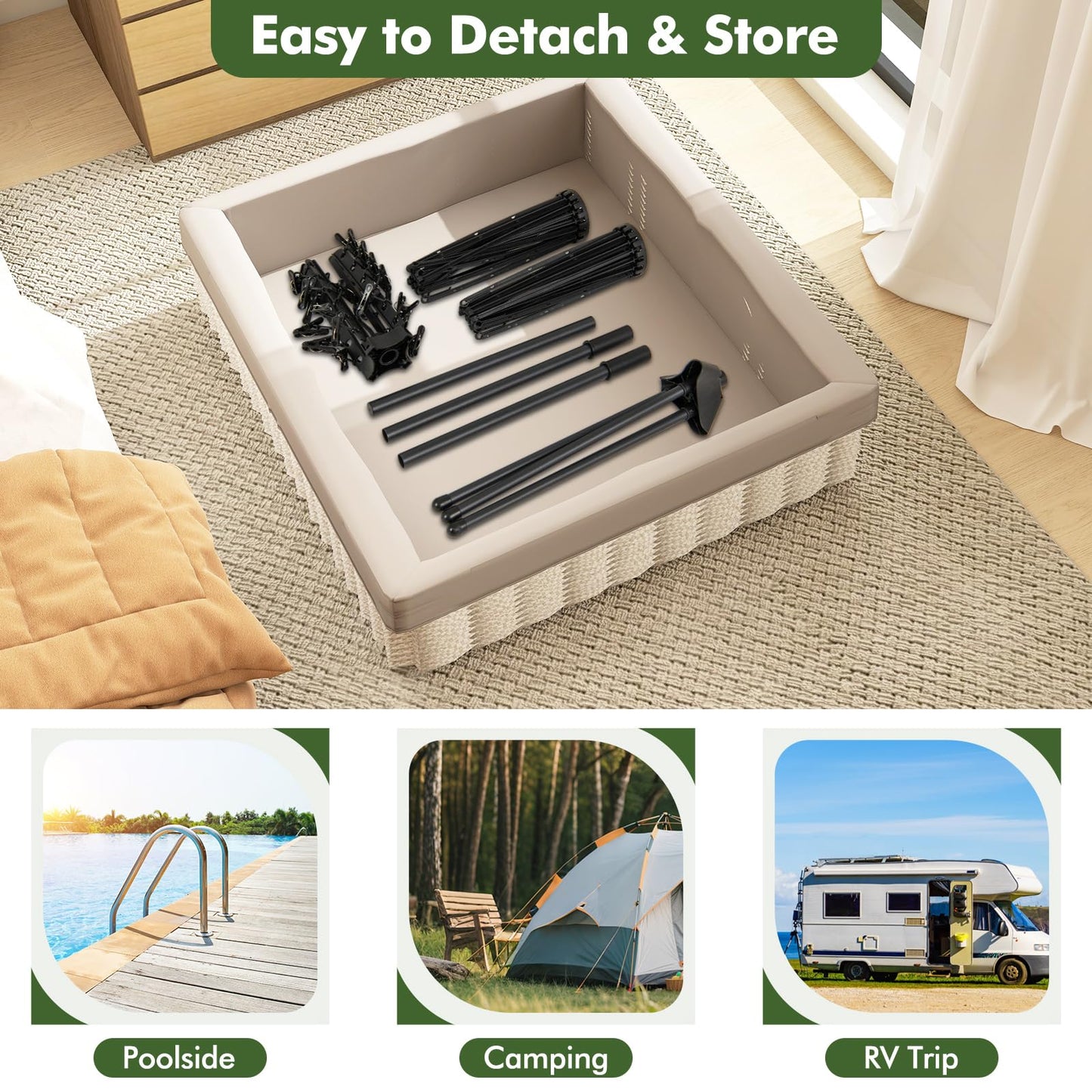 Tangkula 70"H 3-Tier Portable and Foldable Drying Rack with 32 Rods