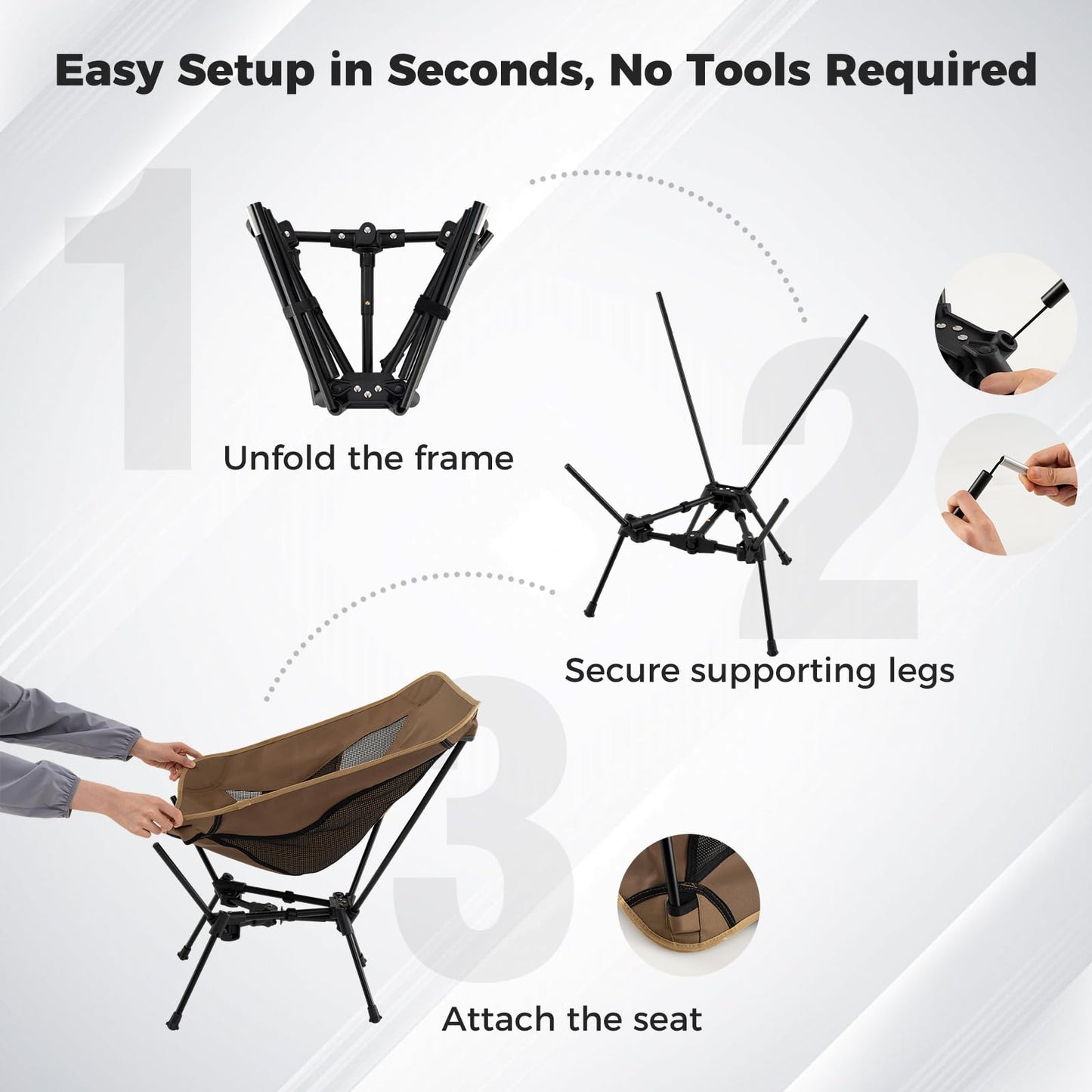 Tangkula Portable Camping Chair for Backpacking Hiking Beach Picnic Travel
