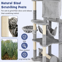 Tangkula Tall Cat Tree, 69 Inch Multi-Level Cat Tower with Sisal Scratching Post, Private Condo