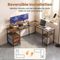 Tangkula 63" Reversible L Shaped Desk