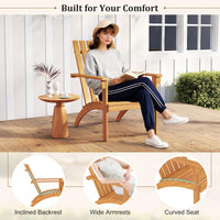 Tangkula Outdoor Adirondack Chair Solid Acacia Wood Fire Pit Chair (1/2/4)