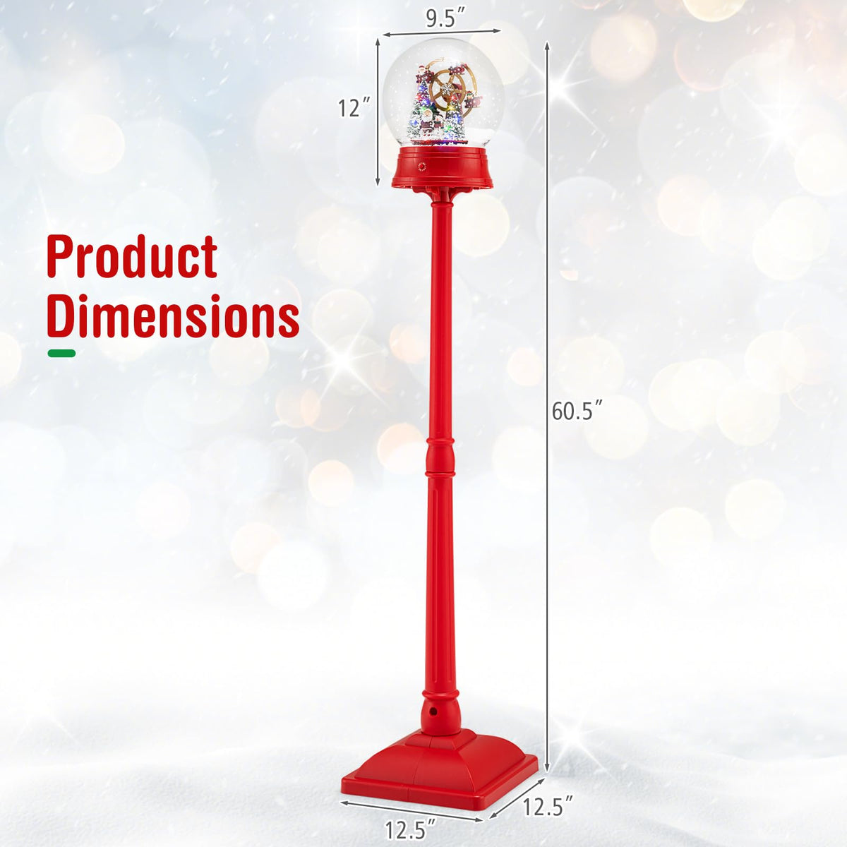 Tangkula 60.5" 2-in-1 Christmas Snow Globe