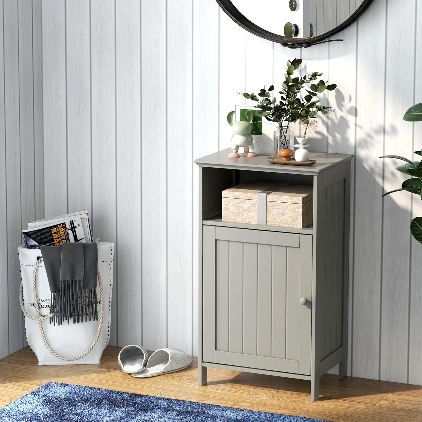 Tangkula Bathroom Floor Storage Cabinet