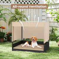 Tangkula Elevated Wicker Dog House for Small to Medium Breeds