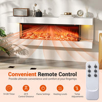 Tangkula 50" Fireplace Mantel with 36 Inches 3-Sided Fire Place