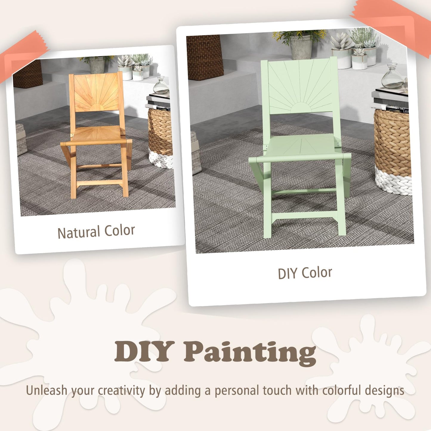 Tangkula 2/4 Pieces Folding Patio Chairs（Sun Back）