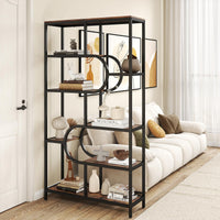 Geometric Bookshelf Freestanding Open Bookcase with 8 Storage Shelves(1/2)