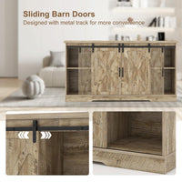 Tangkula Sliding Barn Door TV Stand for TVs up to 65”