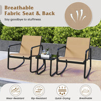 Tangkula Patio 3 Piece Rocking Bistro Set
