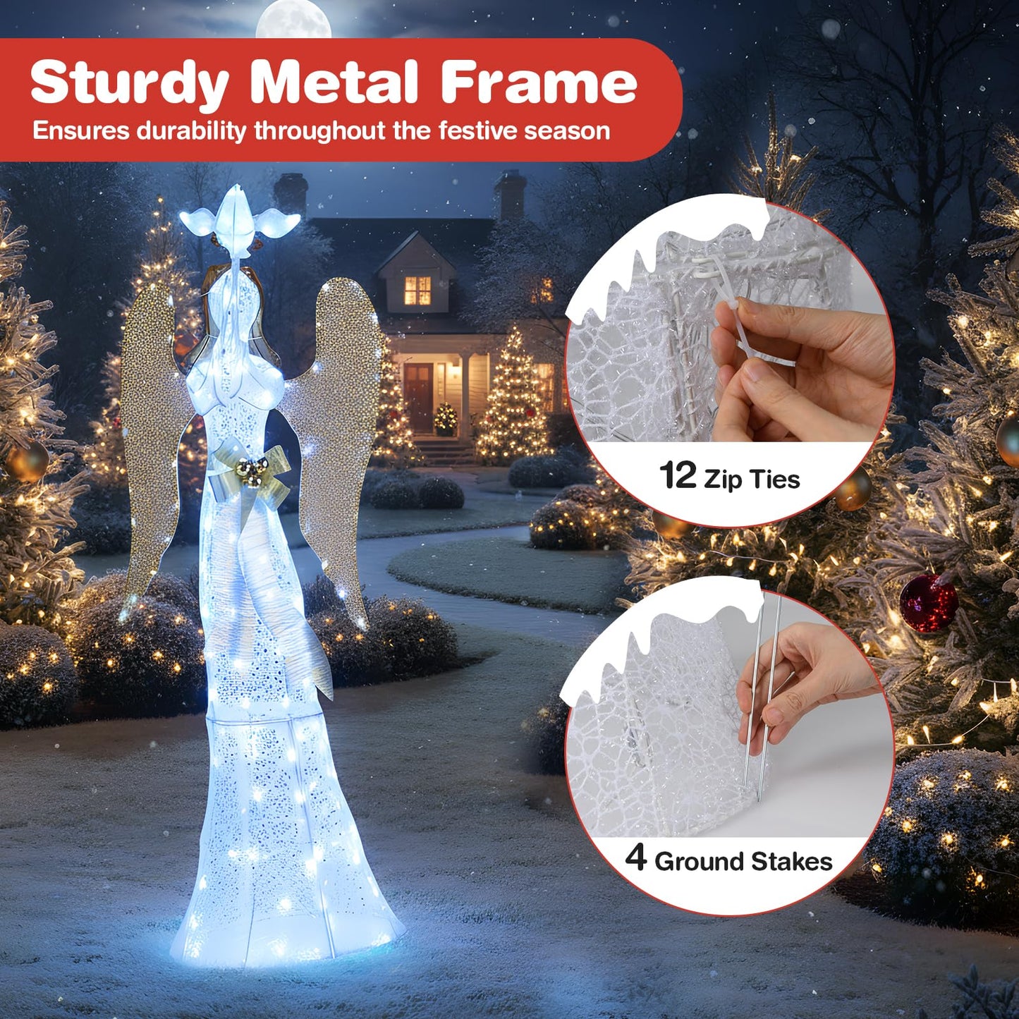Tangkula 5.5 FT Christmas Lighted Angel