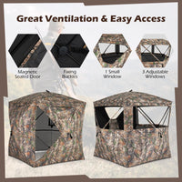 Tangkula 270° See Through Hunting Blind with Silent Magnetic Door & 4 Windows