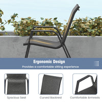 Ensemble de salle à manger Tangkula 5 pièces en rotin pour terrasse, table et chaises d'extérieur pour 4 personnes, plateau et assise en osier tissé à la machine (marron)