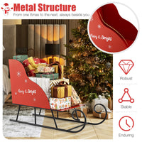 Tangkula Metal Christmas Santa Sleigh Basket