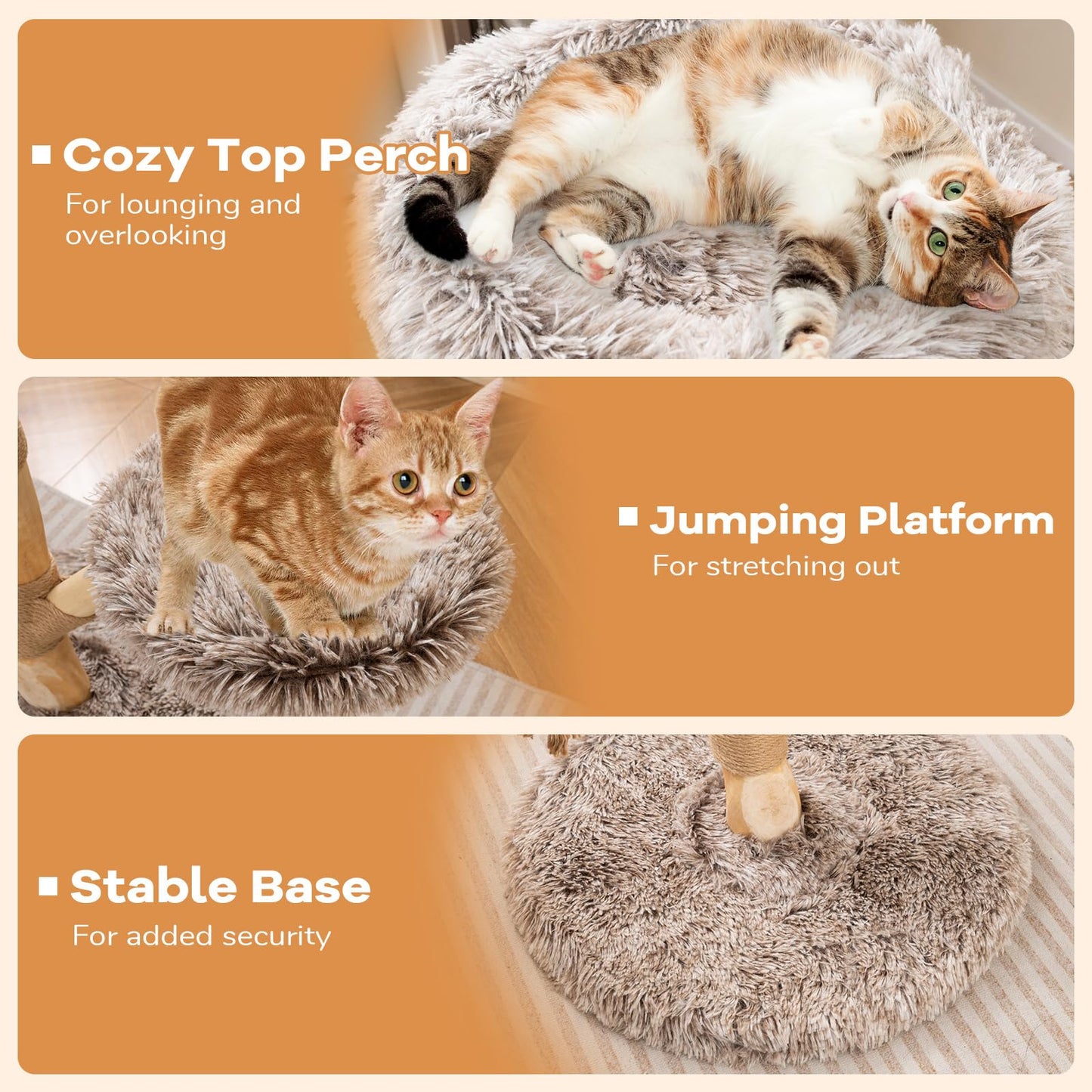 Arbre à chat moderne Tangkula avec poteau à griffer pour chatons d'intérieur