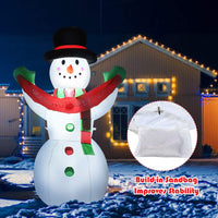Tangkula 6 FT Christmas Inflatable Snowman with Internal LED Lights Banner Top Hat Scarf