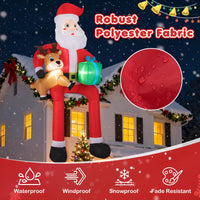 Décoration de Noël gonflable d'extérieur Père Noël 2,1 m Tangkula