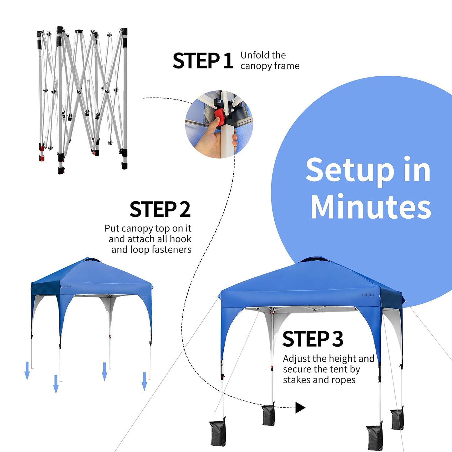 Tangkula 6.6 x 6.6 FT Outdoor Pop up Canopy Tent for Camping