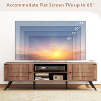 Tangkula 59” Long Media TV Stand with Cable Hole for Living Room