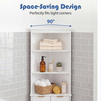 Tangkula Corner Bathroom Floor Cabinet 68" Tall Storage Cabinet
