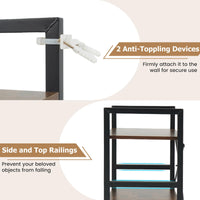 Tangkula 16.5" Width Wooden Open Bookcase with Metal Frame