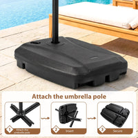 Tangkula Cantilever 220 Lbs HDPE Offset Umbrella Stand with Crossbar